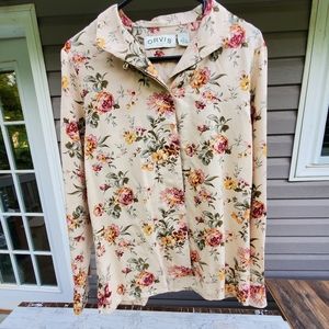 Orvis Silk Top floral print blouse Size 6